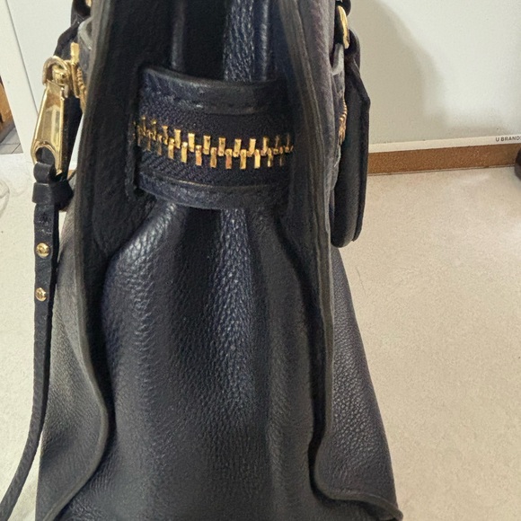 Rebecca Minkoff Geneva Grained Cowhide Dark Blue Leather Women's Bag - Picture 15 of 16